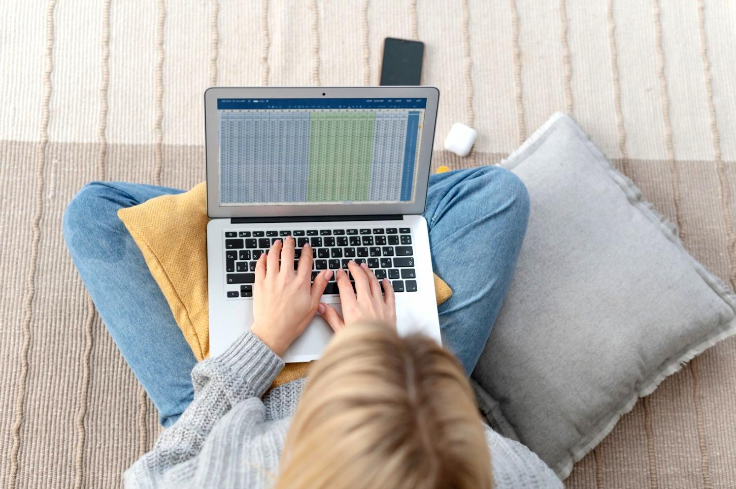 Modern financial planning workspace with charts and analysis tools